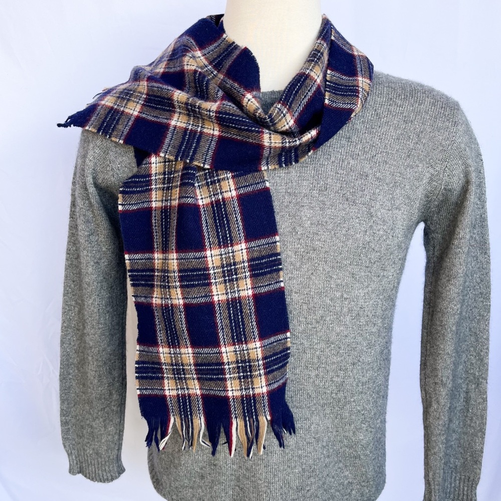 Highland Home Industries Lambswool Vintage Plaid Scarf Men
